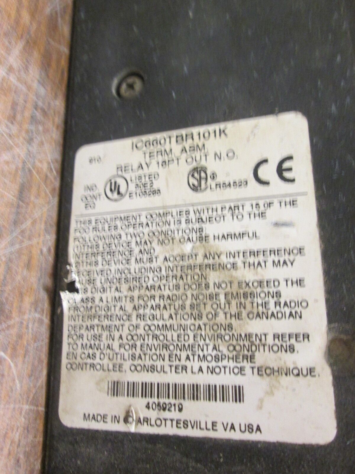 GE Fanuc Genius Module IC660EBR101L IC660TBR101K Used - missing terminal cover