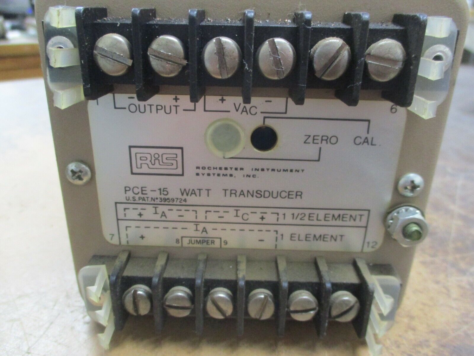 RiS PCE-15 Watt Transducer P3-E0-C5-X1-F60-WO-ZO-A2-G1 1-25A 50/60/400Hz Used