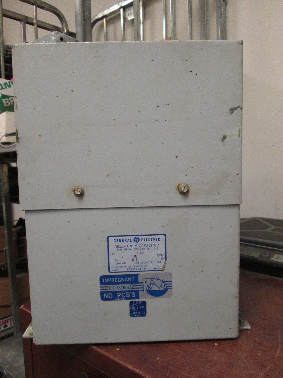 GE Dielektrol Capacitor 65L331S01 30 KVAR 480V 60Hz Used