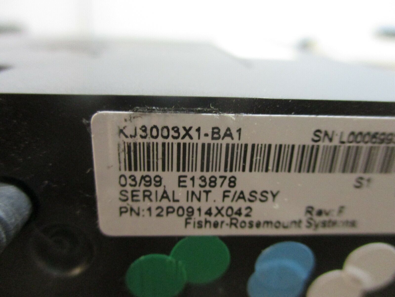 Fisher-Rosemount KJ3003X1-BA1 Delta V Serial Module 12P0914X042 Rev. F Used