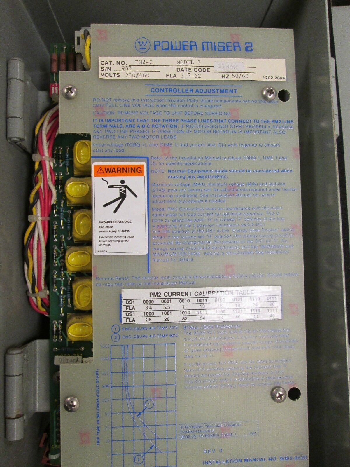 Westinghouse Powermiser 2 Soft Start PM2-C 3.7-52A 230/460V Model 3