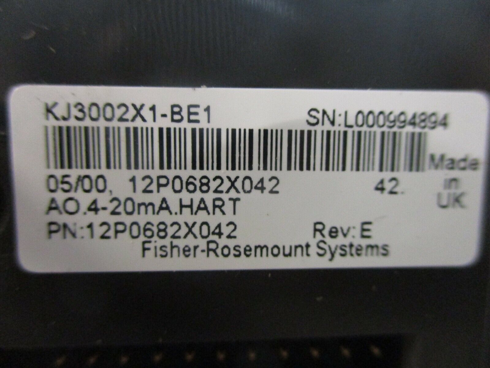 Fisher-Rosemount KJ3002X1-BE1 Delta V Analog Output HART Module 12P0682X042 Used