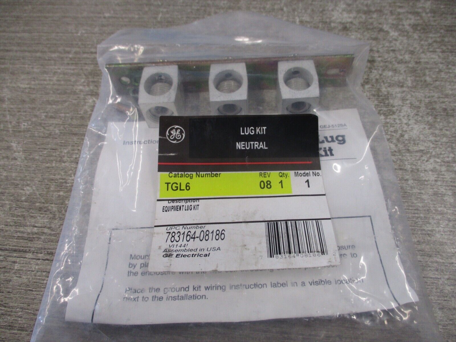 GE Neutral Lug Kit TGL6 Rev. 08 New Surplus