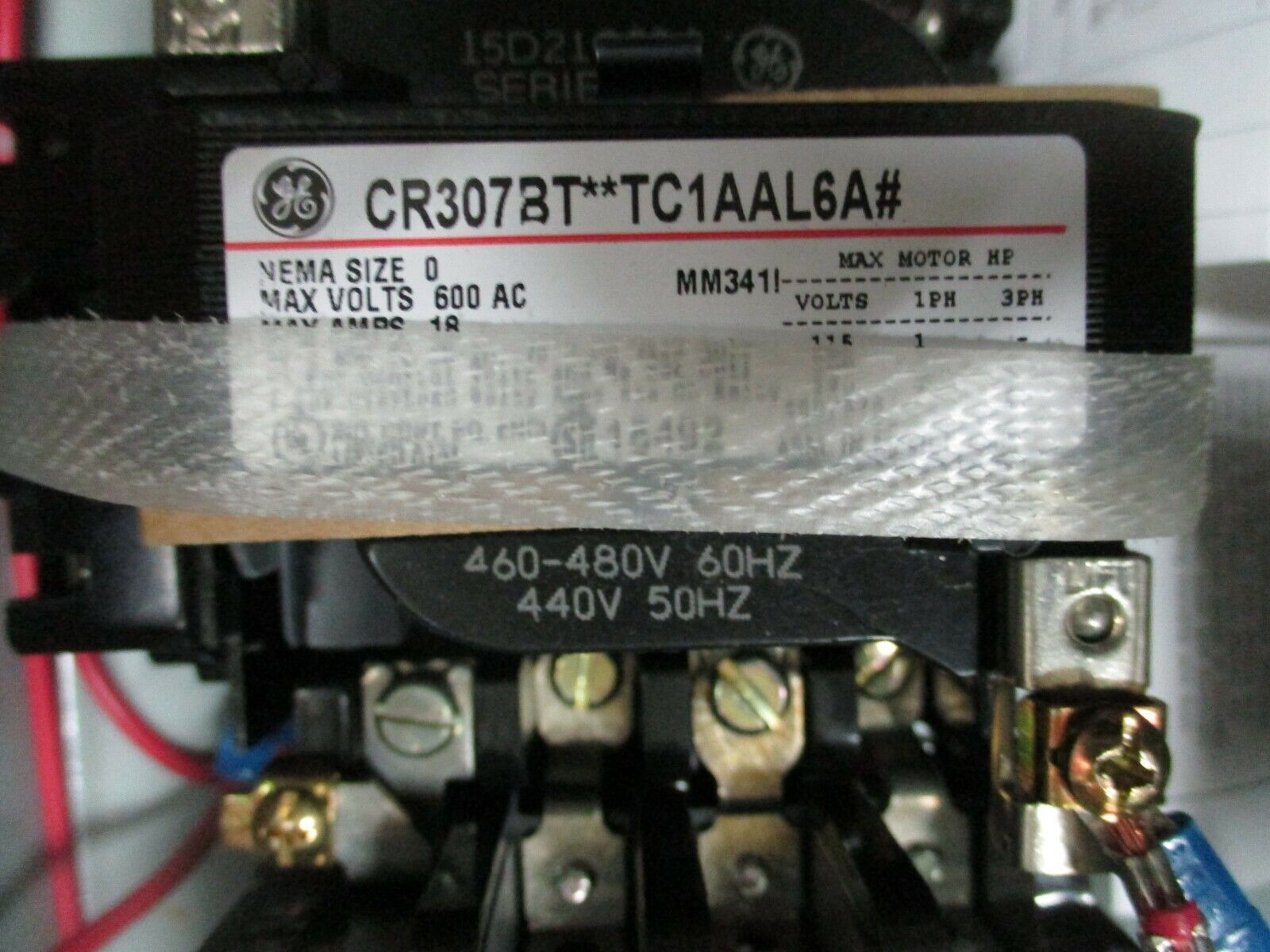 GE Size 0 Breaker Combination CR307BT04TC1AAL6A 460-480V Coil New Surplus