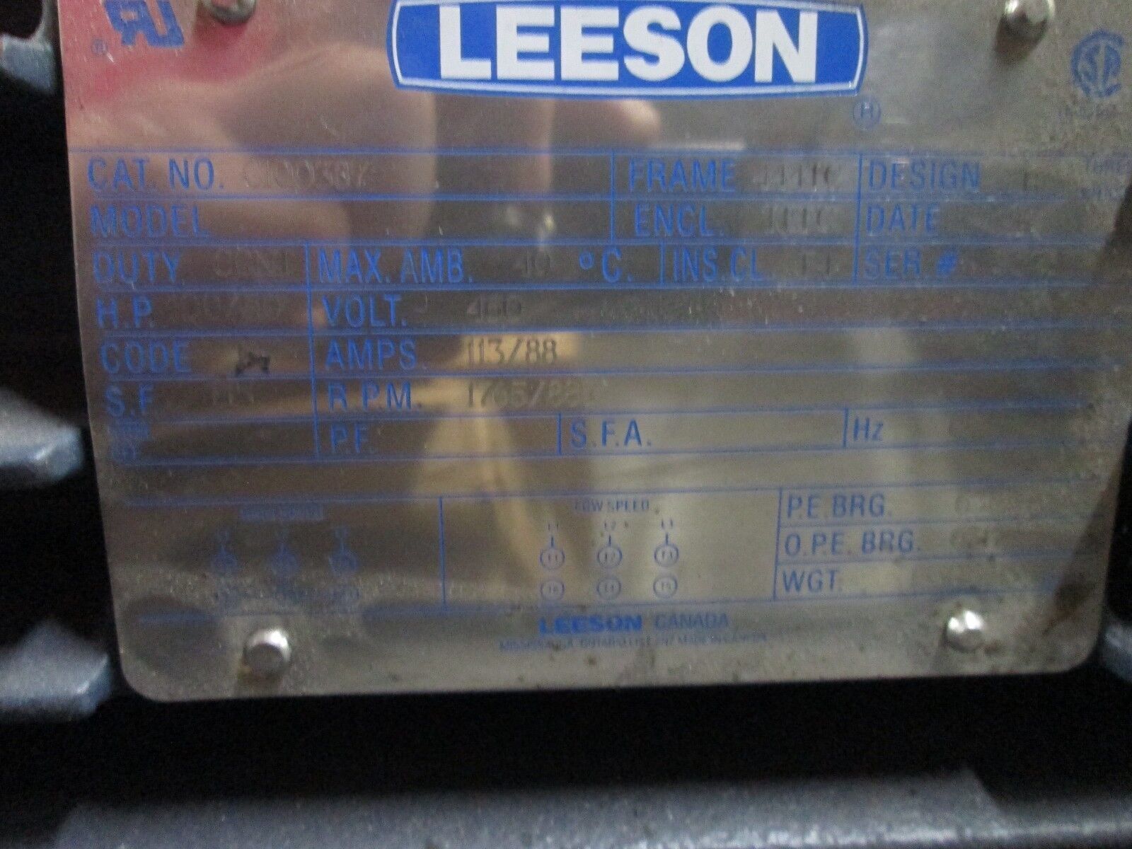 Leeson/Sumitomo Motor & Gear C100387/PA157629 100/50HP Ratio: 11 New Surplus