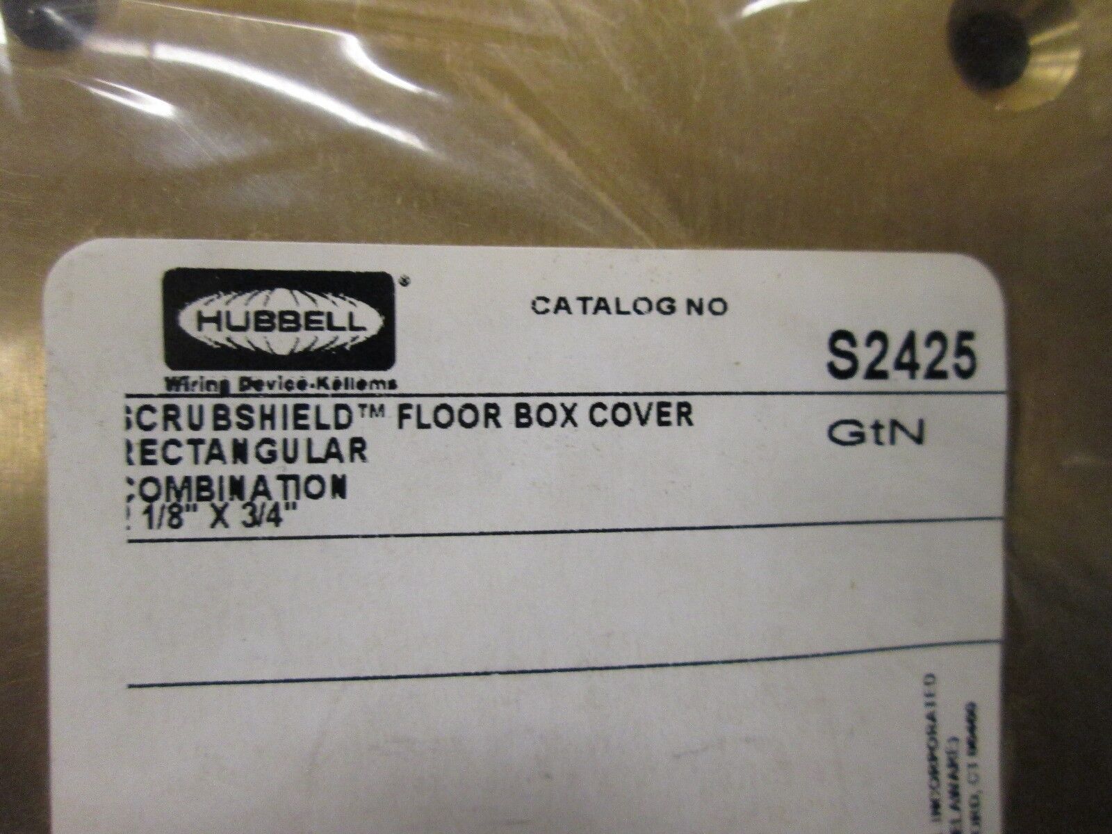 Hubbell Brass ScrubShield Floor Box Cover S2425 Single Gang New Surplus