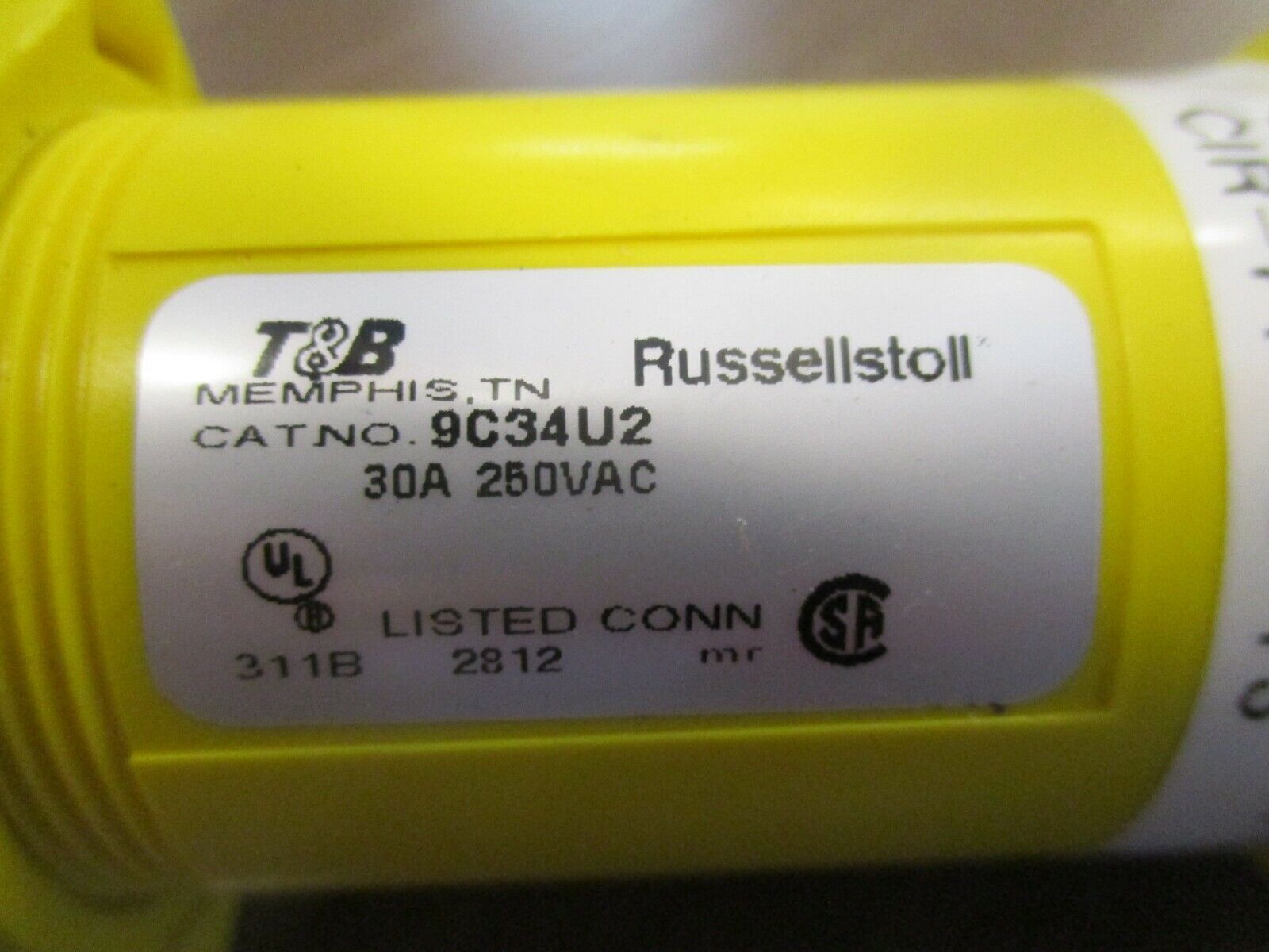 Russellstoll Connector 9C34U2 30A 250V Used