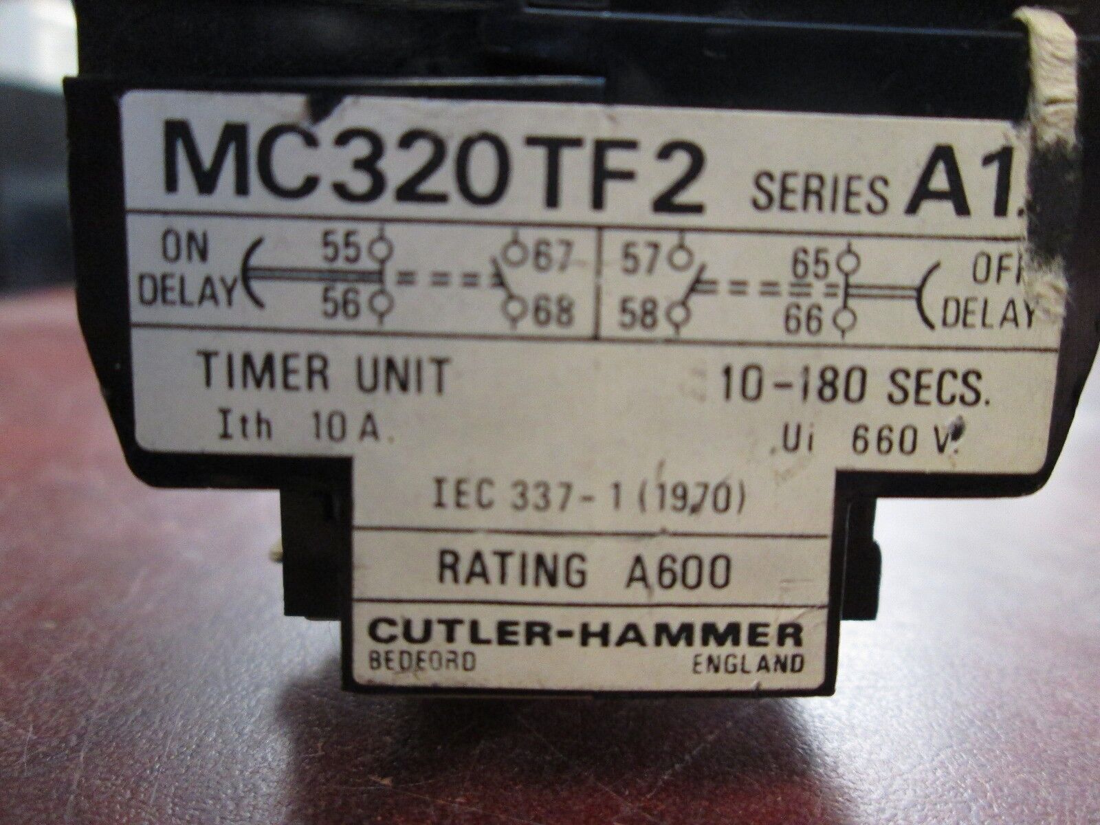 Cutler-Hammer Timer Relay MC320TF2 120V Coil Range: 10-180sec 10A Used