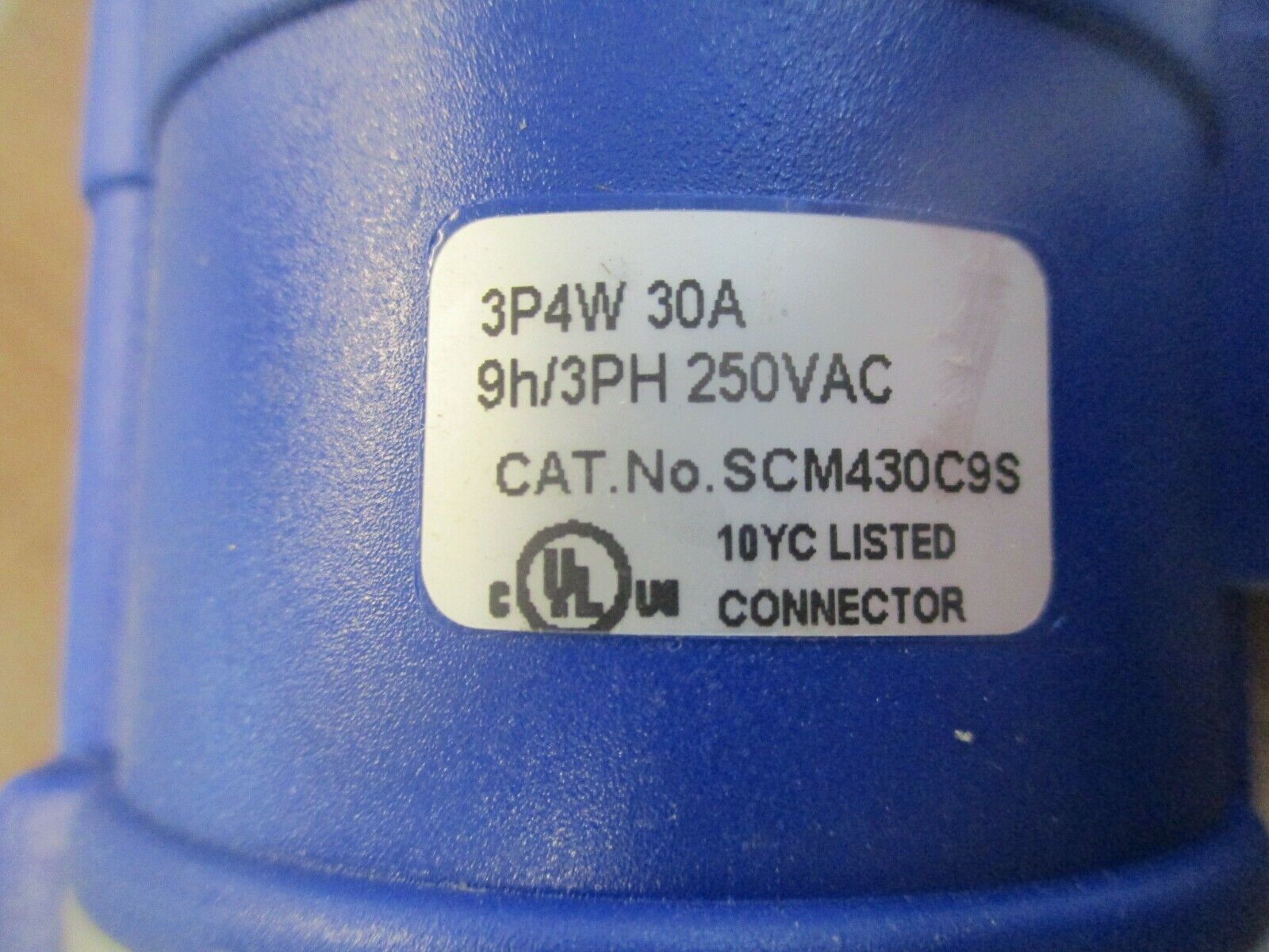 Scame Connector SCM430C95 30A 250V 3P 4W 3Ph Used