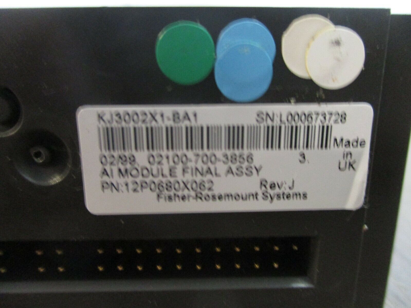Fisher-Rosemount KJ3002X1-BA1 Delta V Analog Input HART Module 12P0680X062 Used