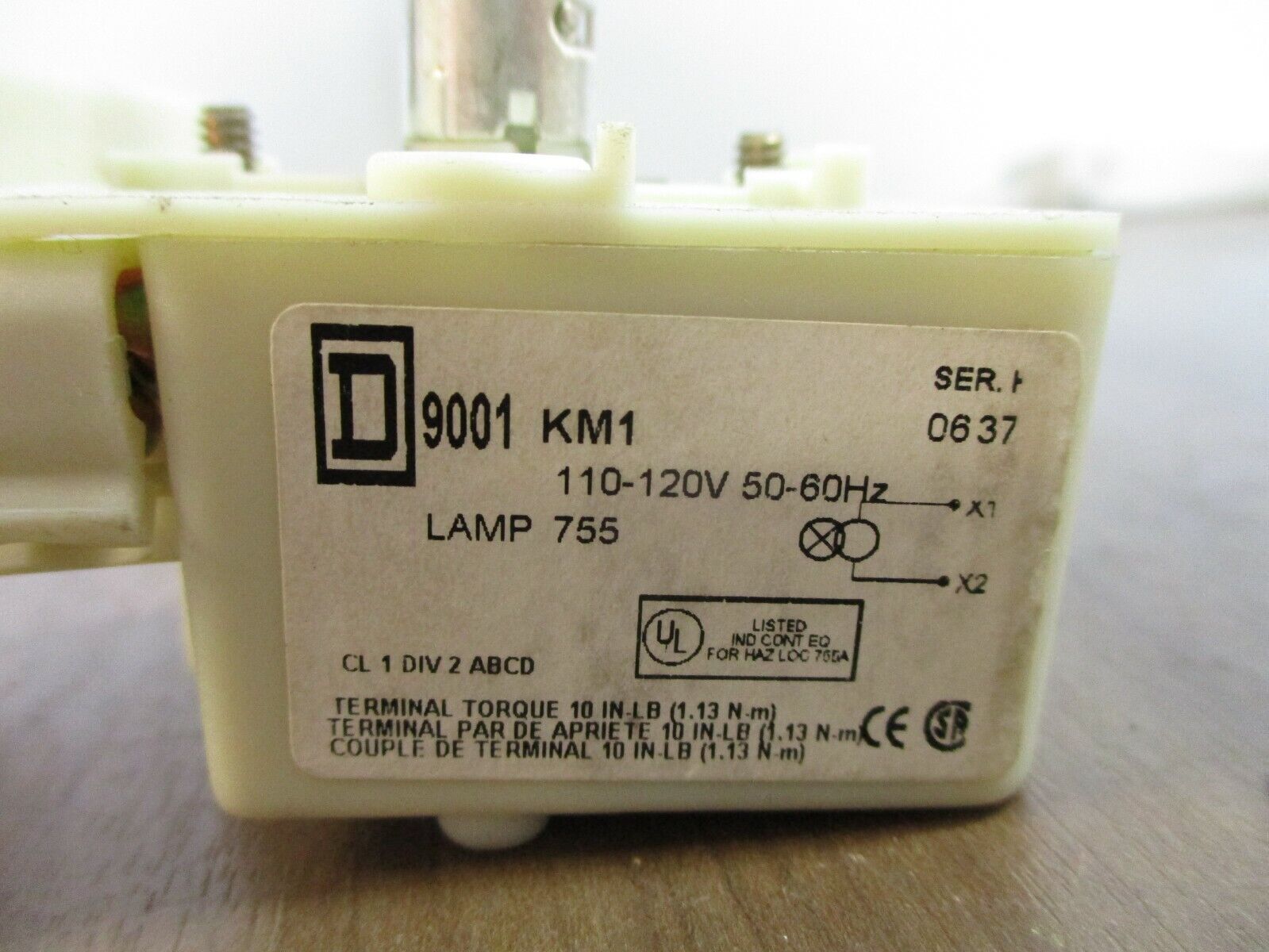 Square D FingerSafe Light Module 9001KM1 Ser. H Transformer Type New Surplus