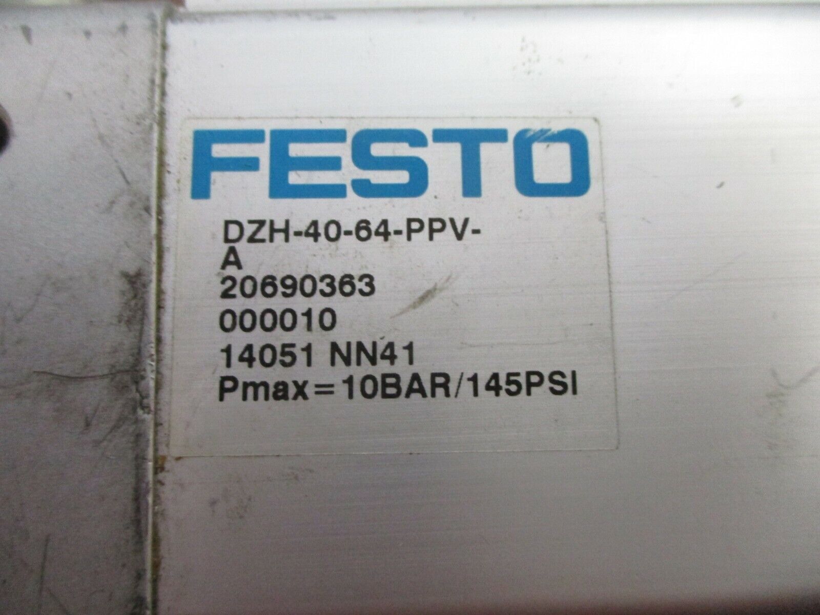 Festo Flat Cylinder DZH-40-64-PPV-A 145PSI Used