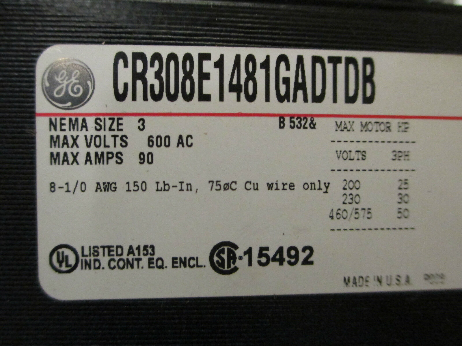 GE Combination, Size 3 Fusible, 3P 3 Overloads New in Box!!!