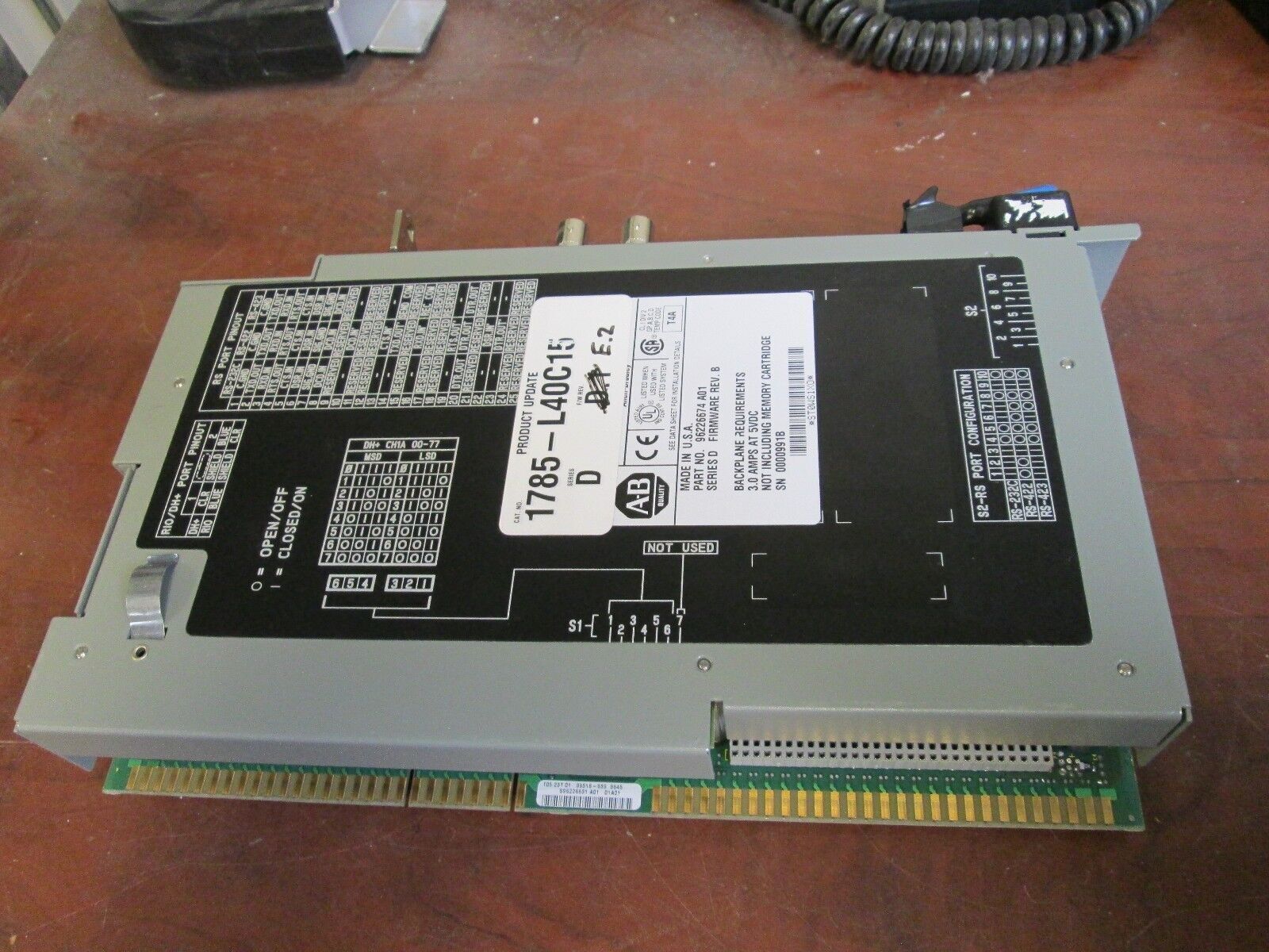 Allen-Bradley Controlnet Processor Module 1785-L40C15 Series D Firmware Rev: E.2