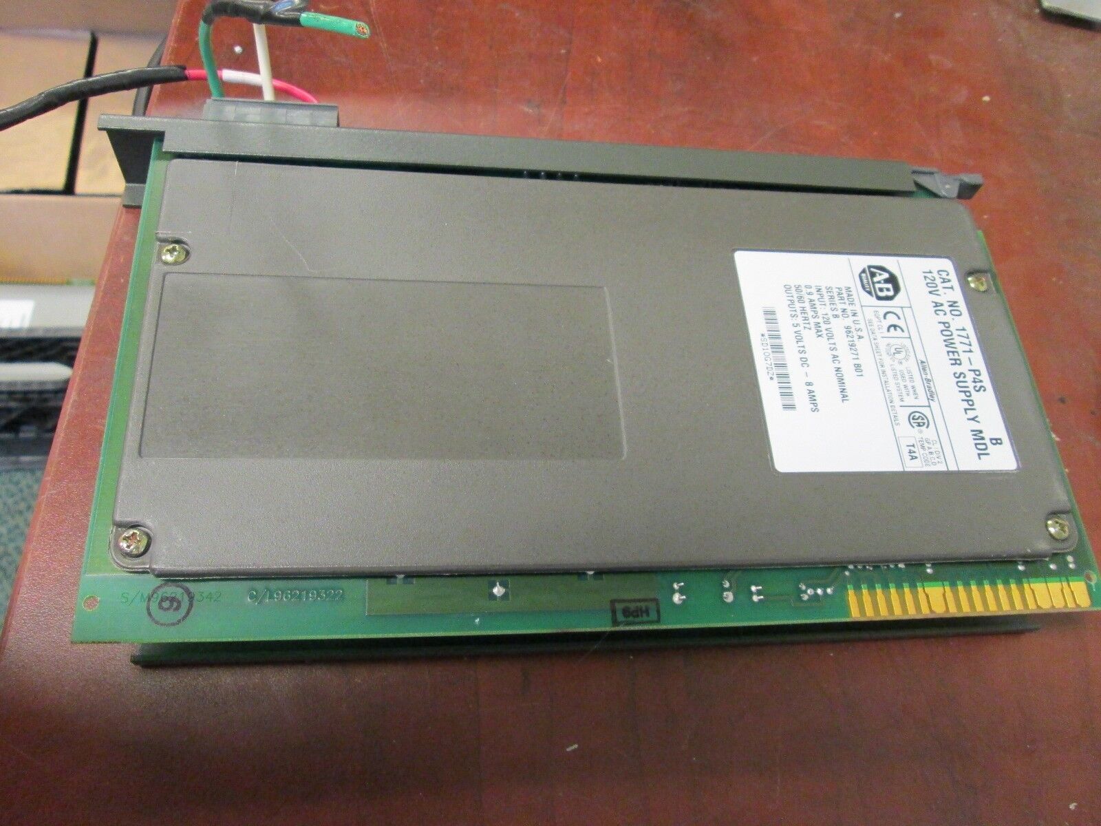 Allen-Bradley AC Power Supply Module 1771-P4S In: 120VAC 0.9A Out: 5VDC 8A Used
