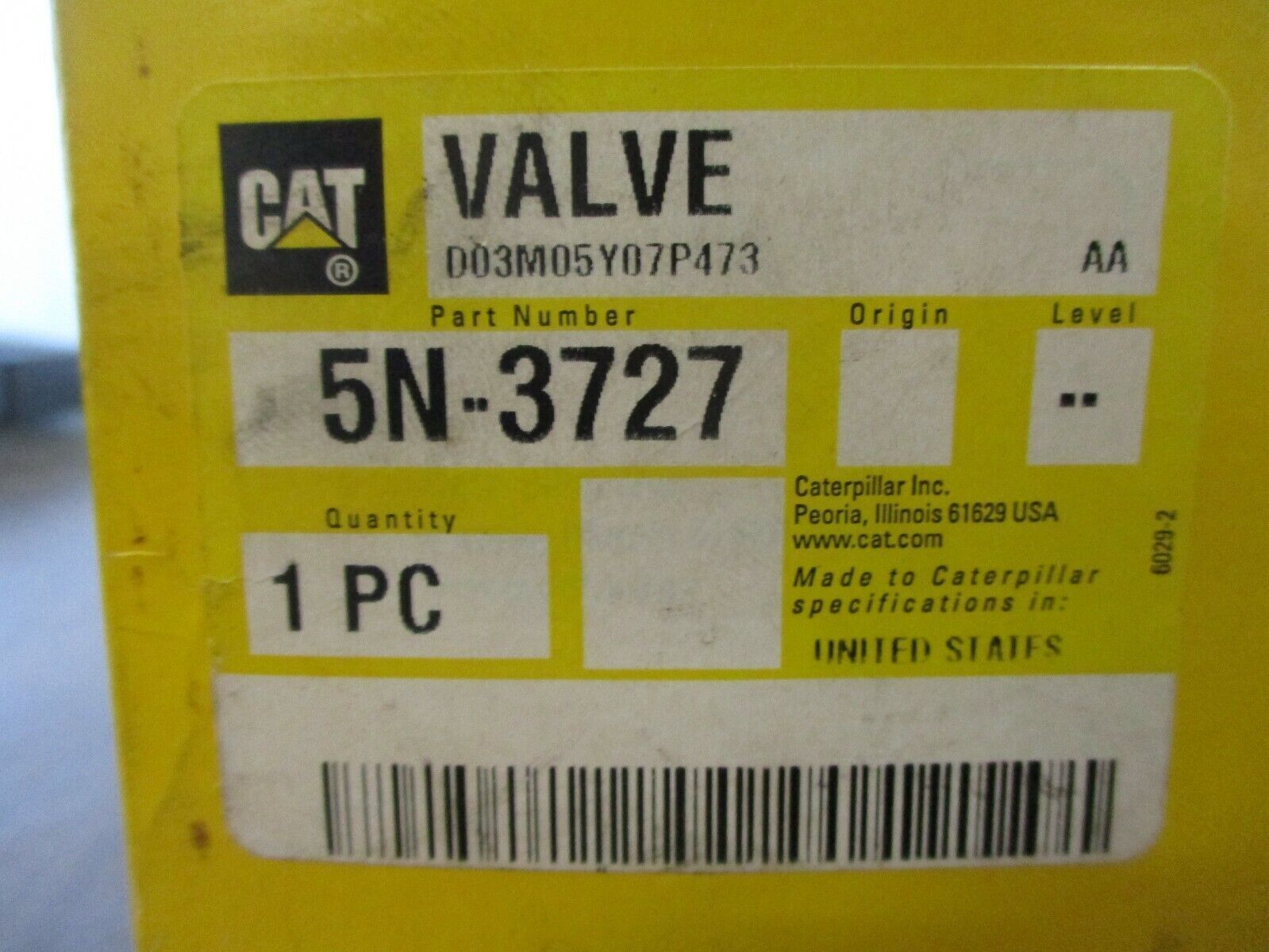 CAT Float Valve 5N-3727 New Surplus
