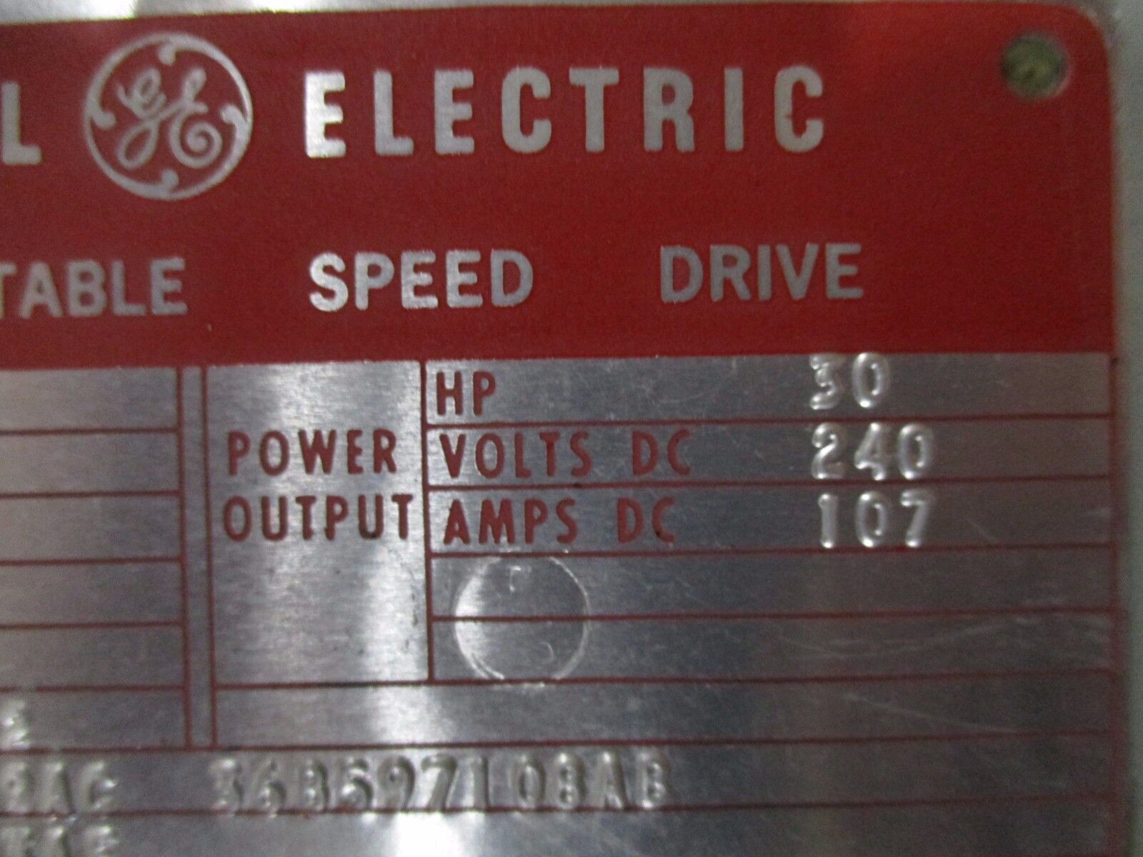GE DC Drive 6V30F3282 30HP Used