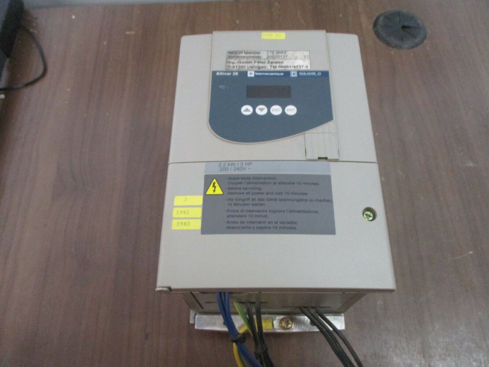Schneider Electric Altivar 28 AC Drive ATV28HU41M2U 3HP Used