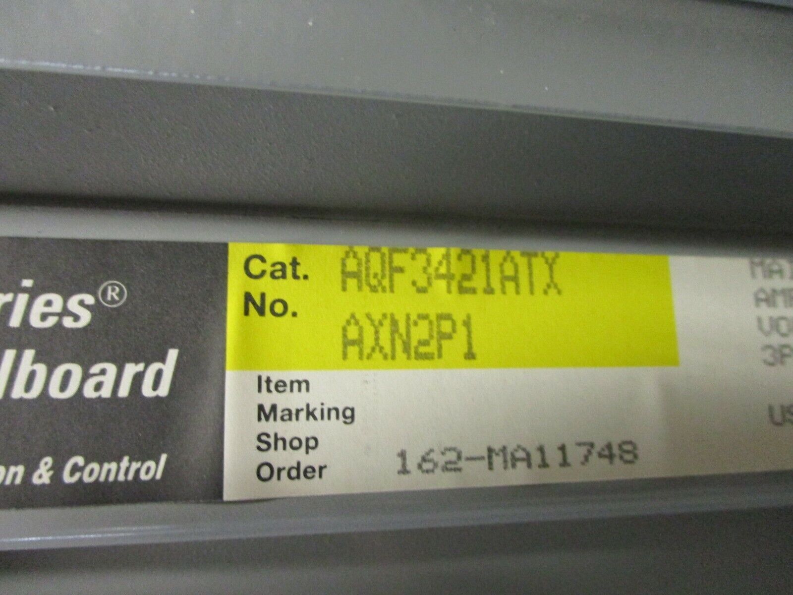 GE Main Breaker Circuit Breaker Panel AQF3421ATX 125A Max 120/208 3Ph 4W Used