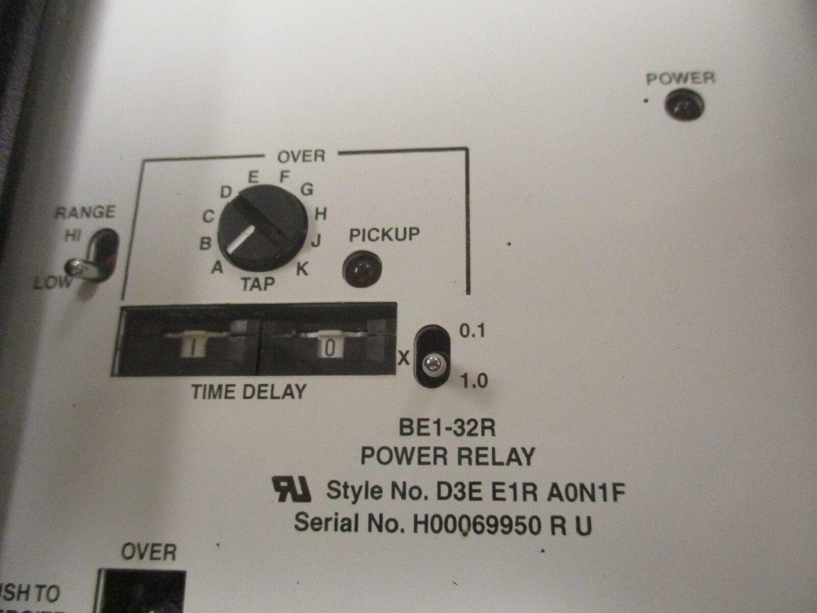 Basler Electric Power Relay BE1-32R Style #: D3E E1R A0N1F Used