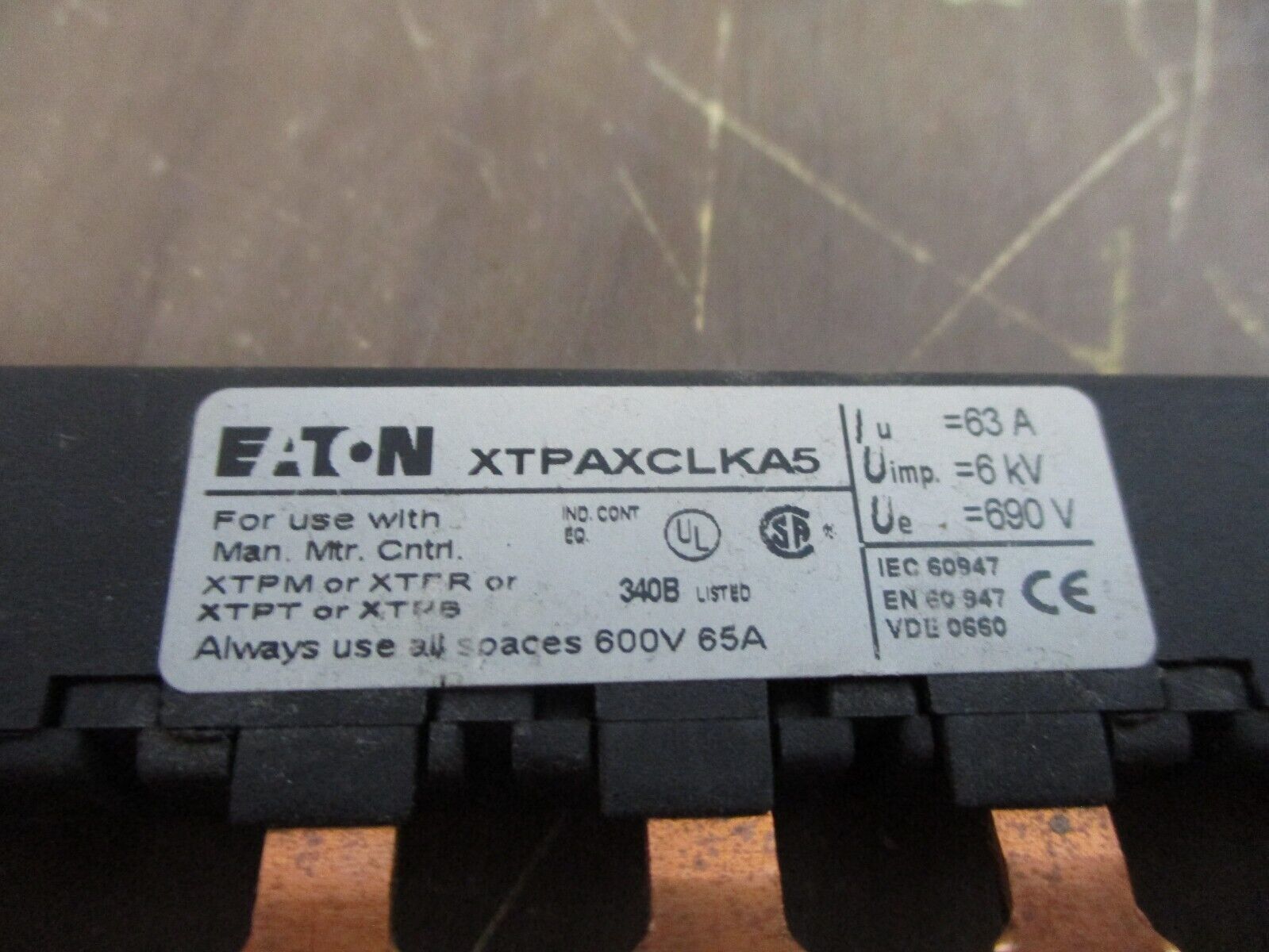 Eaton Commoning Link XTPAXCLKA5 65A 600V *Lot of 3* Used