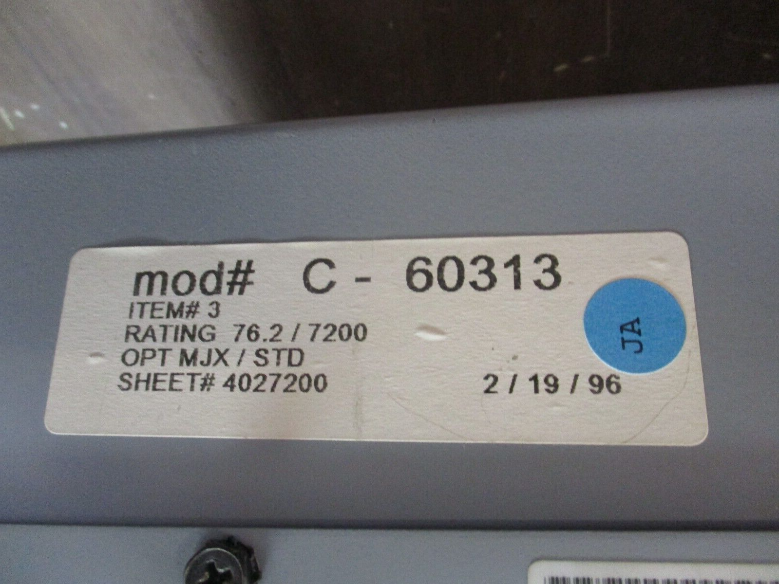 Siemens Voltage Regulator Control Panel C-60313 Used