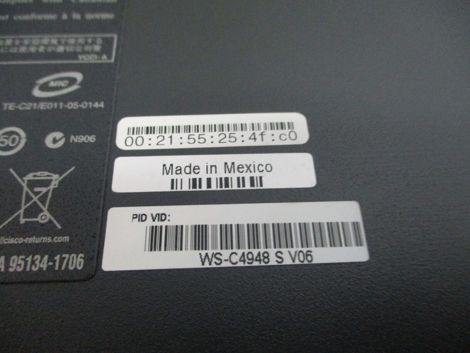 Cisco Catalyst 4948 48-Port Switch WS-C4948 S V05 (48) Gigabit Ports Used