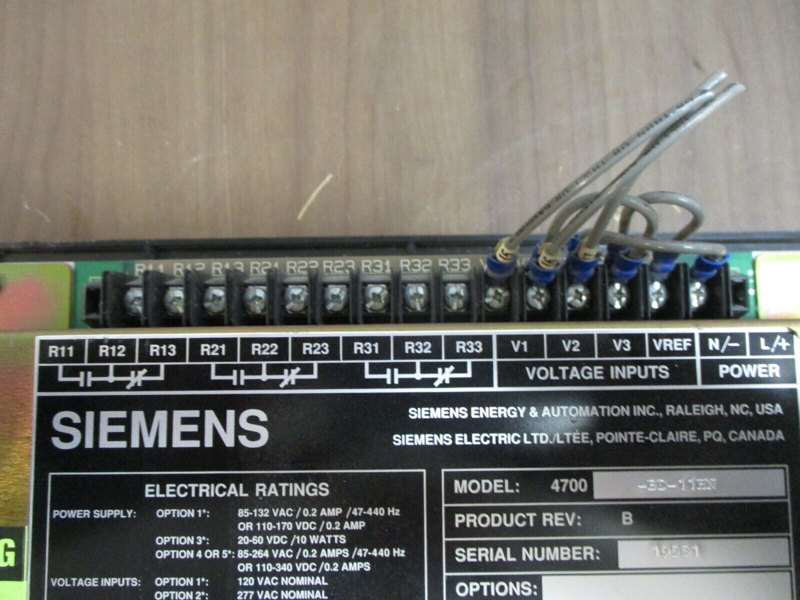 Siemens 4700 Panel Meter 4700-BD-11HN Rev. B Used