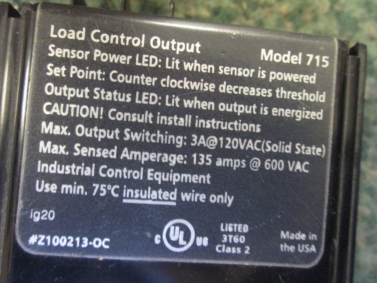 Hawkeye Current Sensor Z100213-OC Model 715 135A Max 600V Used
