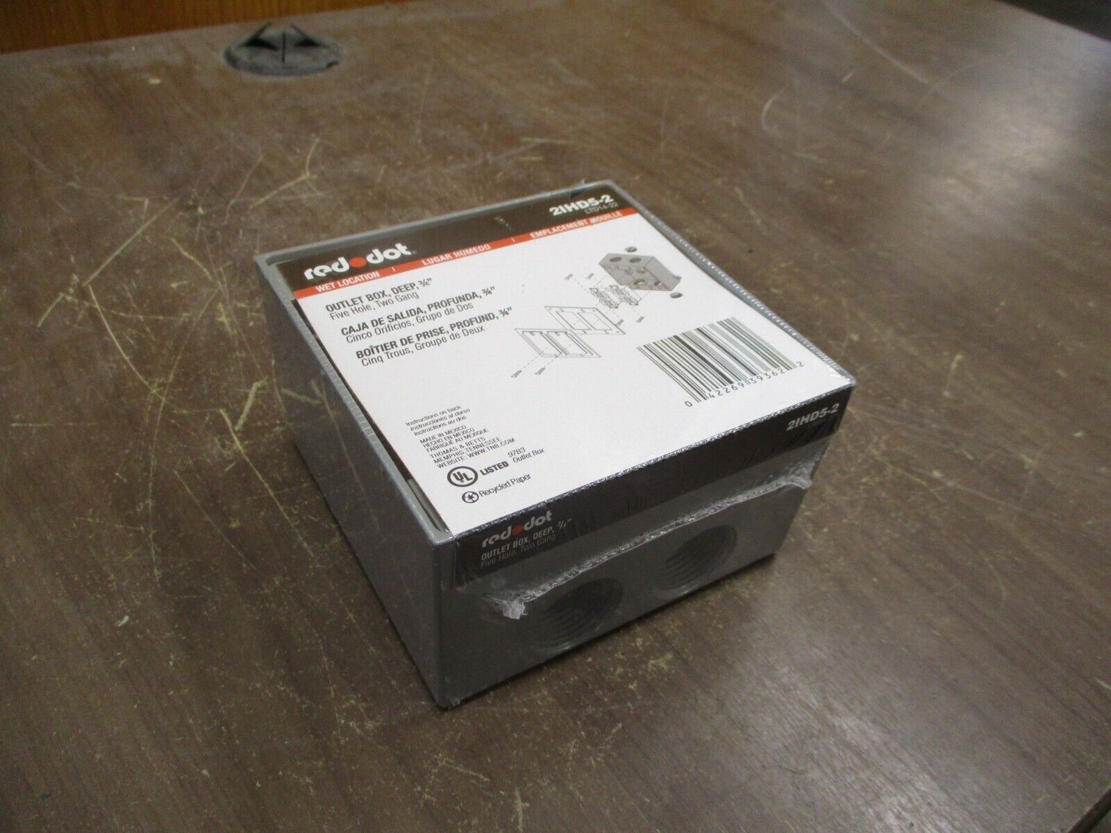 Red Dot Wet Location Outlet Box 2IHD5-2 3/4" Five Hole Two Gang New Surplus