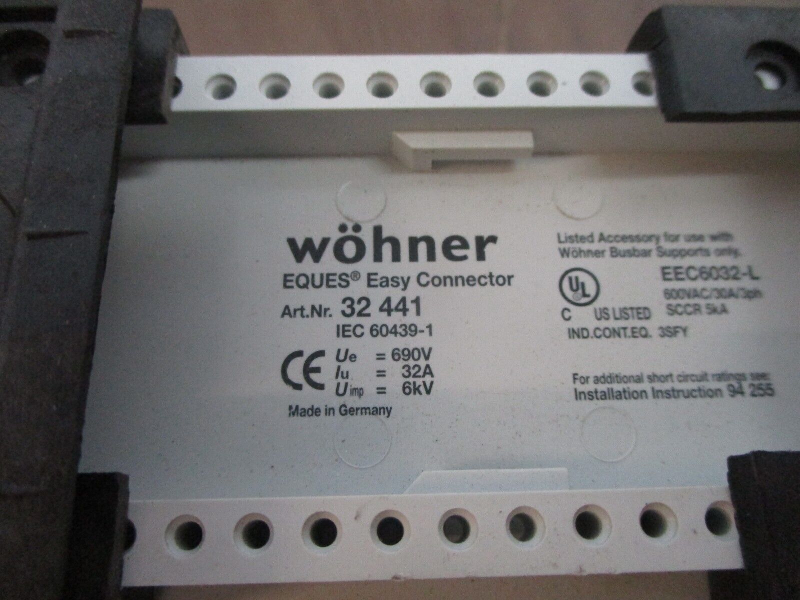 Wohner EQUES Easy Connector 32 441 30A 600V 3Ph *Lot of 3* Used