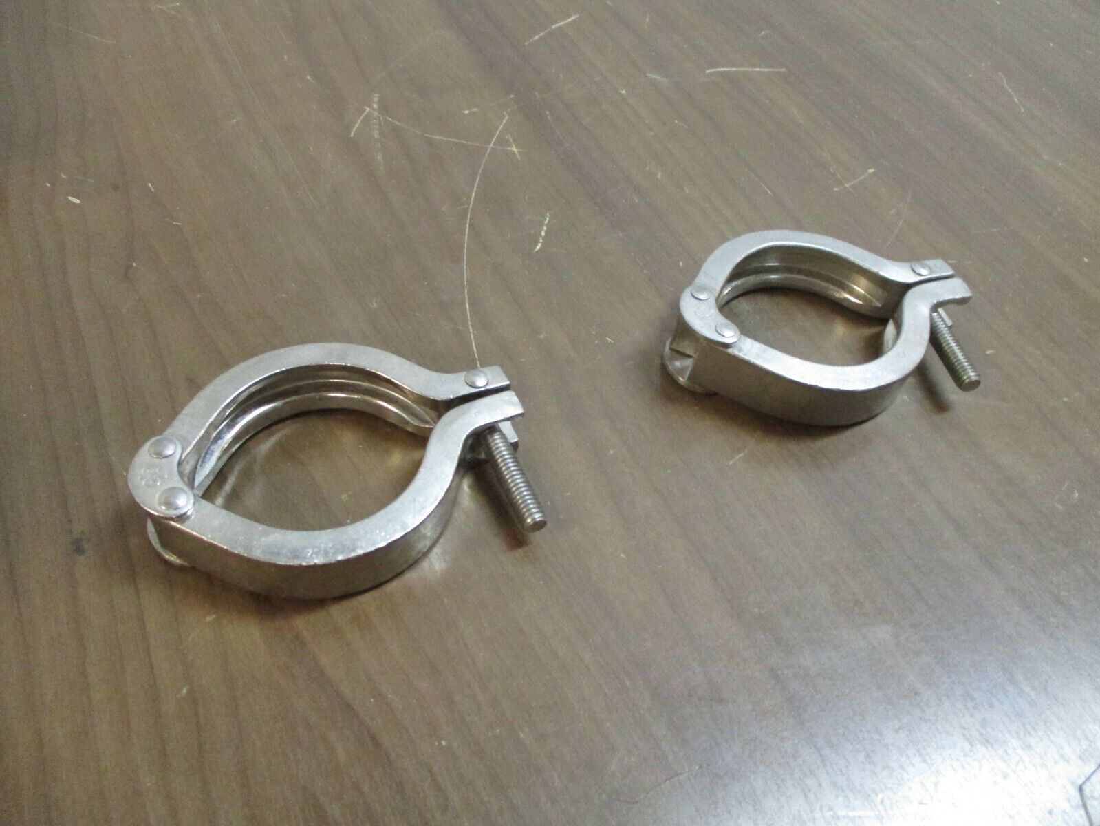 Misc. Brand Stainless Steel Sanitary Clamp Size: 2 1/4" *No Wingnut* *Lot of 2*