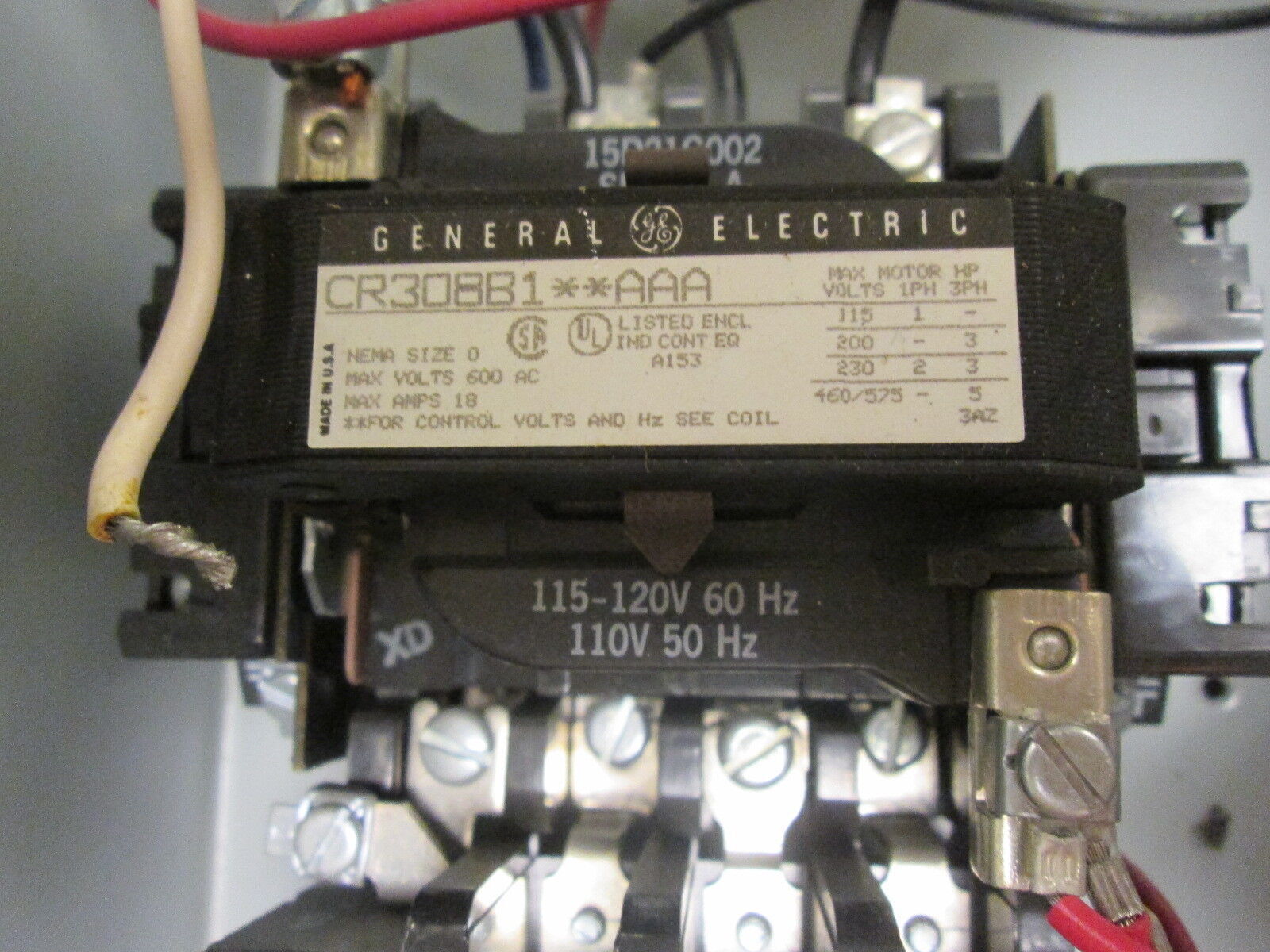 GE Fusible Size 0 Combination CR308B1**AAA 115-120V Coil *No Heaters* Used