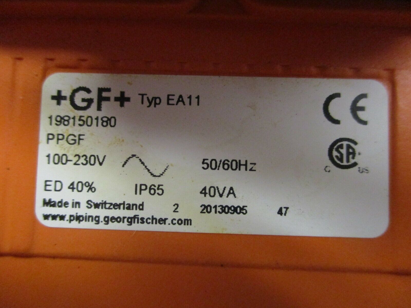 GF Valve Actuator EA11 100-230V 50/60Hz 40VA Used *Broken Mounting*