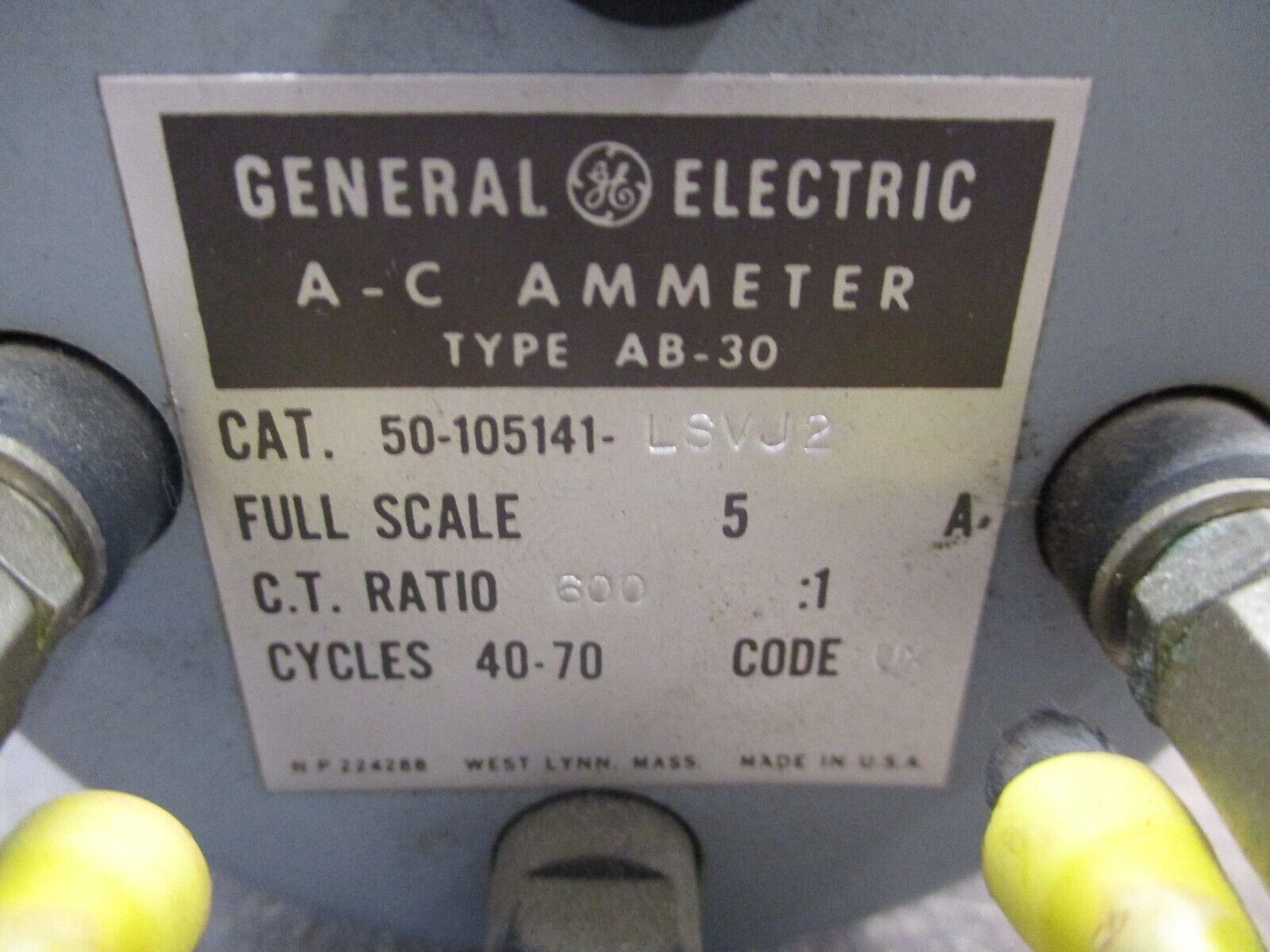 AC Ammeter 50-105141-LSVJ2 Range: 0-3KA Used