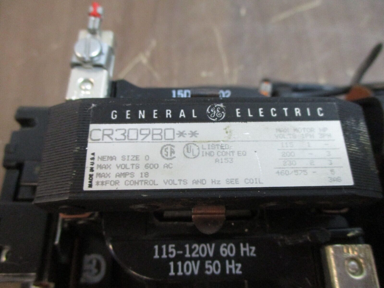 GE Size 0 Reversing Starter CR309B0** 115-120V Coil Used
