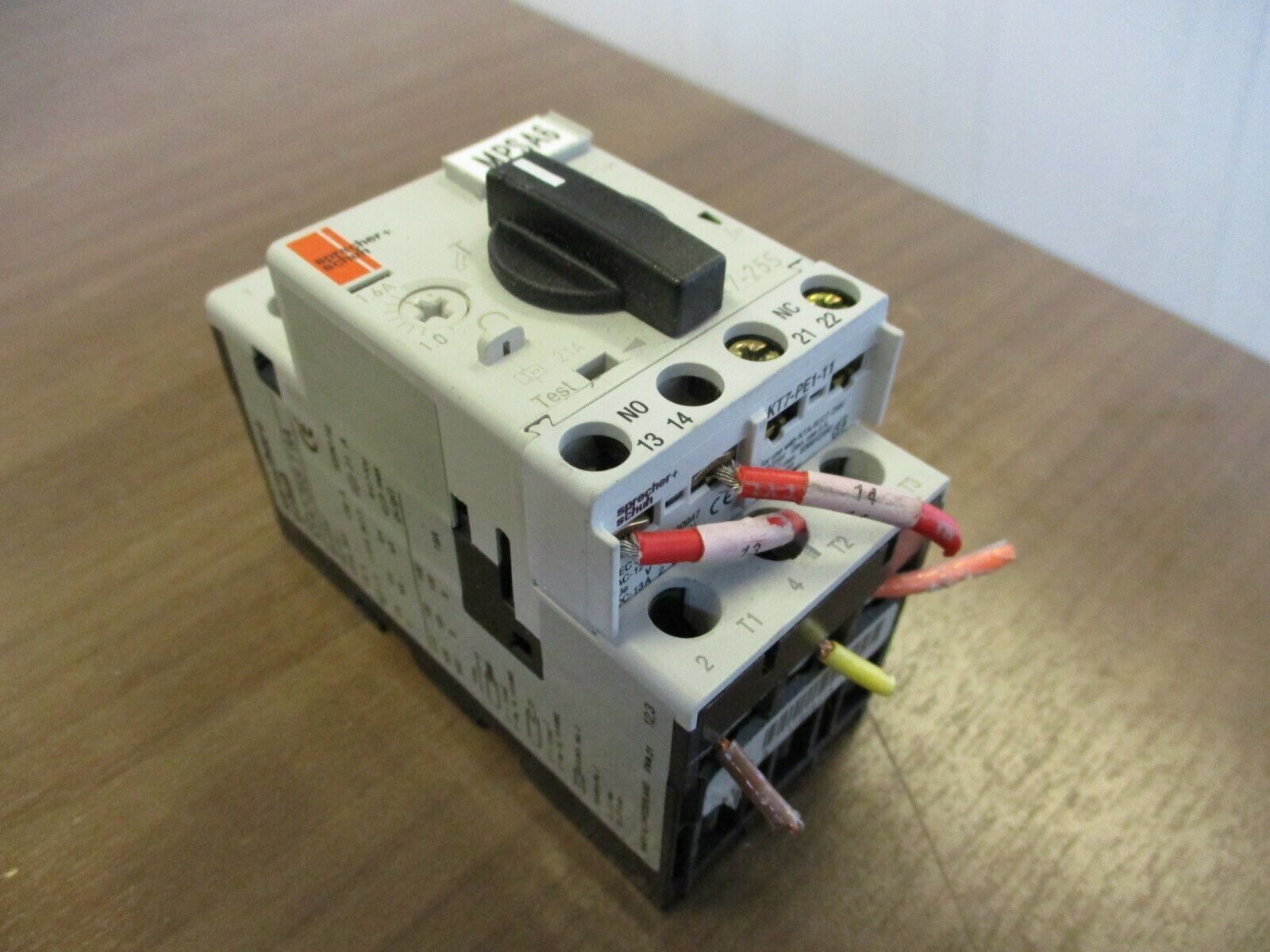 Sprecher+Schuh Motor Protector KTA7-25S-1.6A Trip: 1.0-1.6A Used