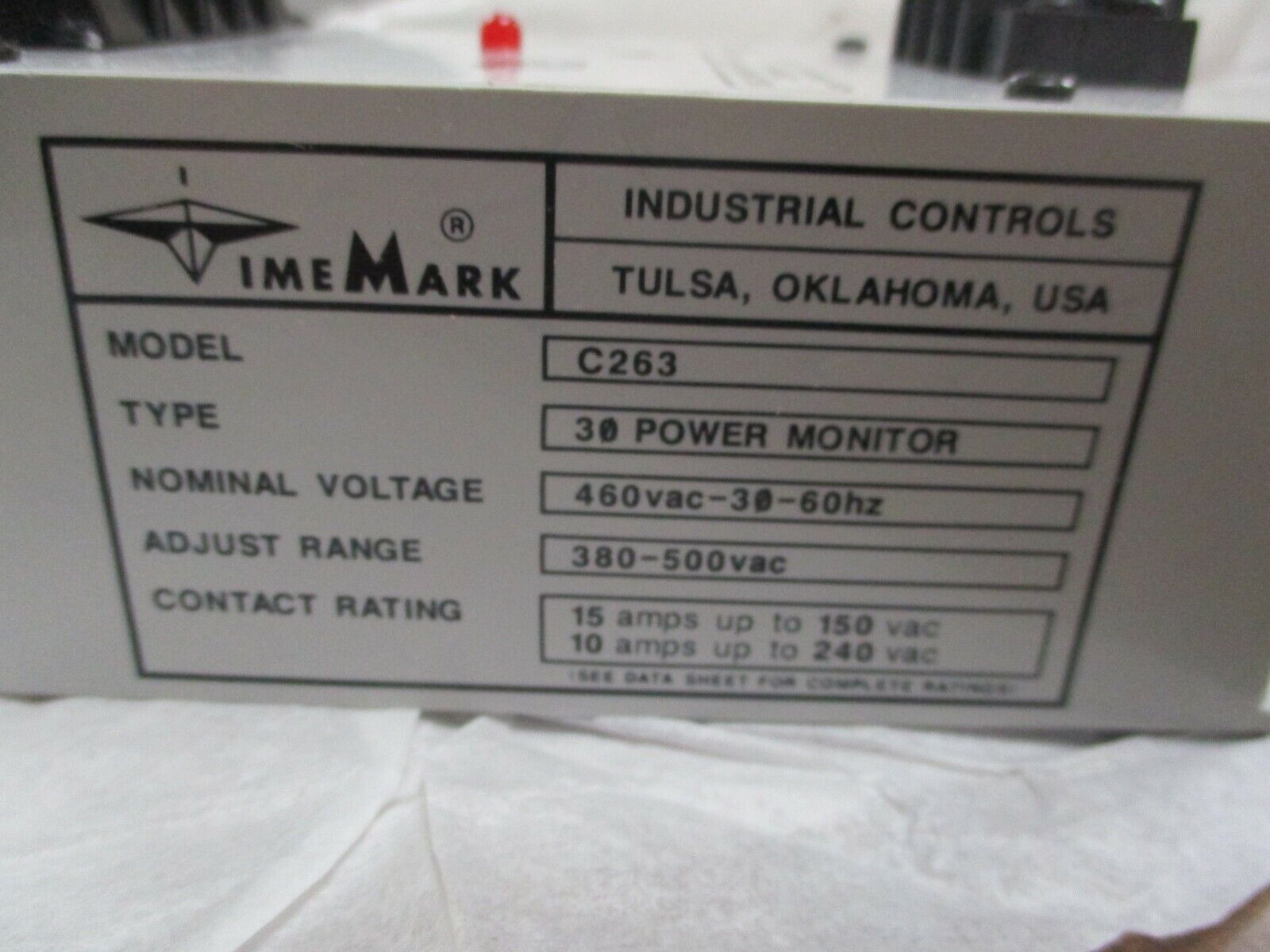 Time Mark 3-Phase Power Monitor C263 New Surplus