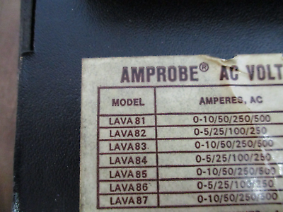Amprobe AC Volt-Ammeter LAVA81 95-130 / 190-260V 0-10/50/250/500A *No Recorder*