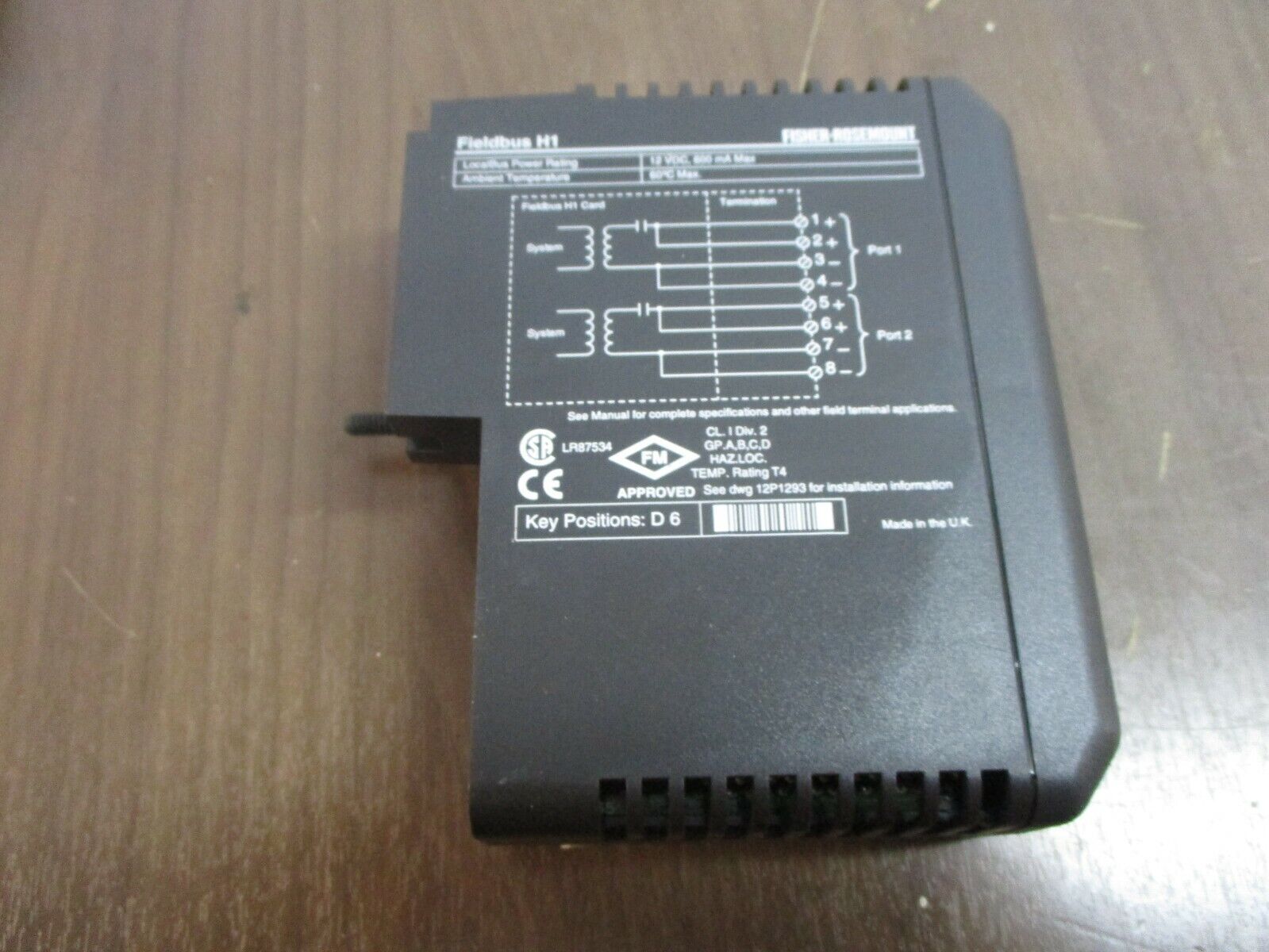 Fisher-Rosemount KJ3004X1-BA1 Fieldbus H1 Module 12P1064X092 Rev. K Used