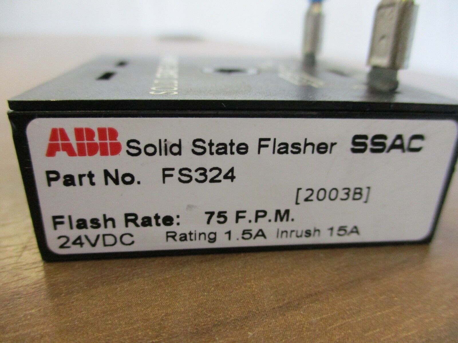 ABB Solid State Flasher FS324 24VDC 1.5A Flash Rate: 75FPM Used