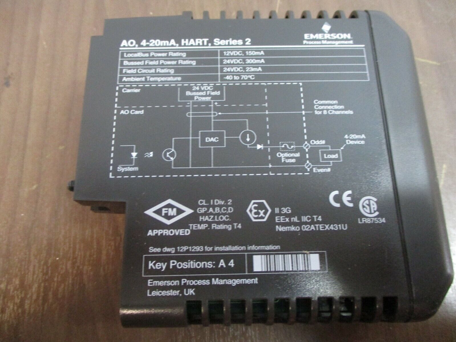 Fisher-Rosemount KJ3221X1-BA1 Series 2 Analog Output HART Module 12P2531X082