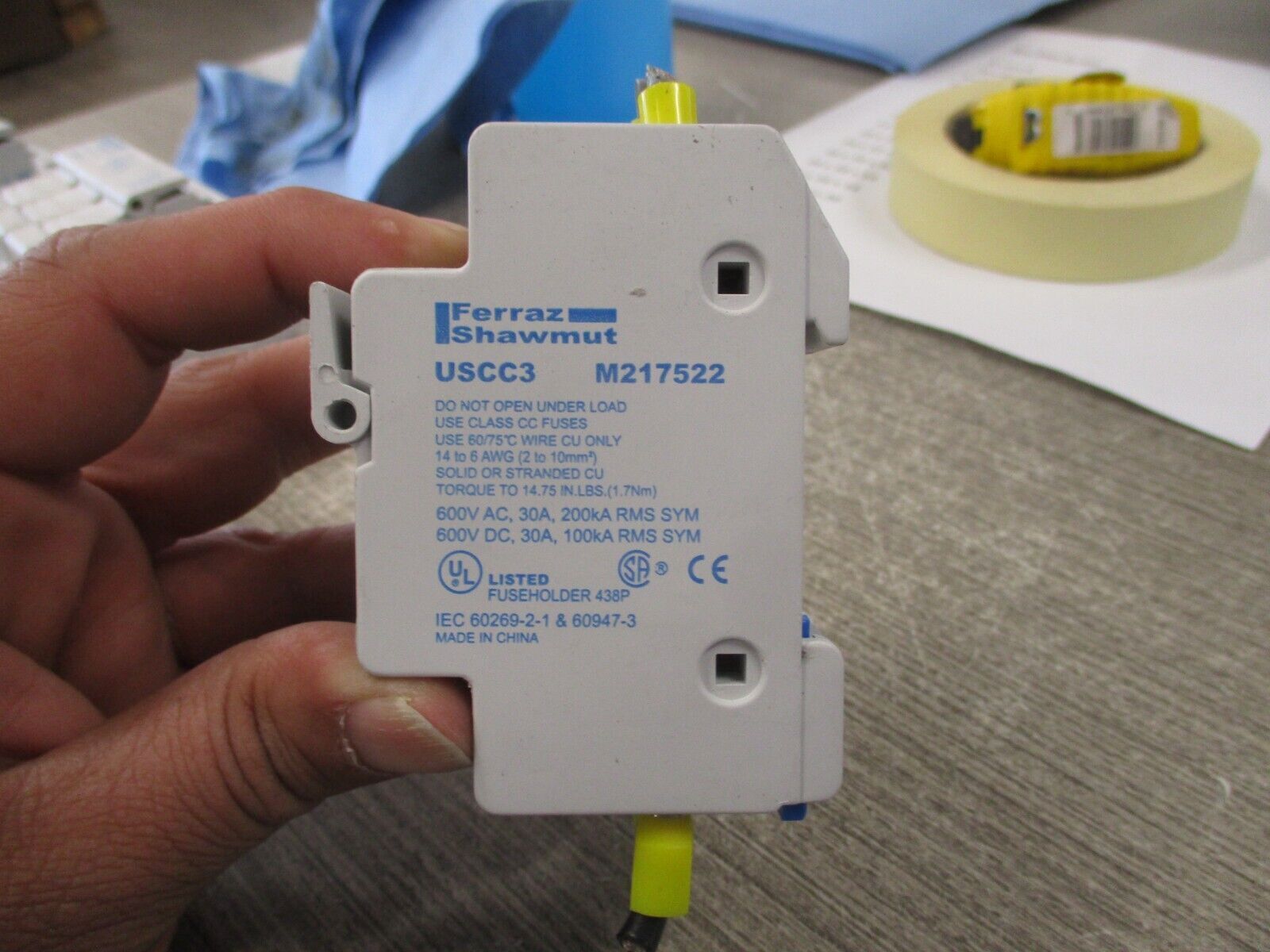 Ferraz Shawmut UltraSafe Fuseholder USCC3 30A 600V 3P Used