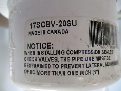 Boshart PVC Swing Check Ball Valve 17SCBV-20SU *Box of 5* New Surplus
