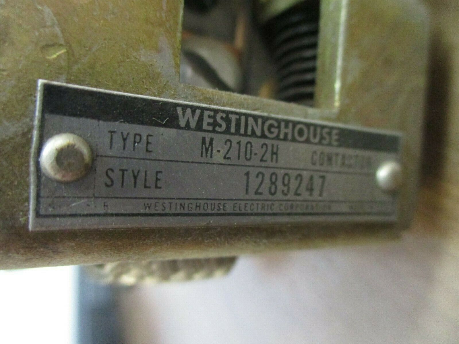 Westinghouse Contactor M-210-2H Style: 1289247 125VDC Coil Used