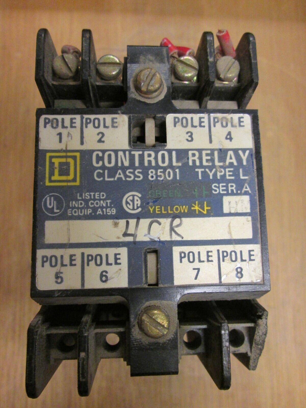 Square D Control Relay 8501 L0-30 120V coil Used
