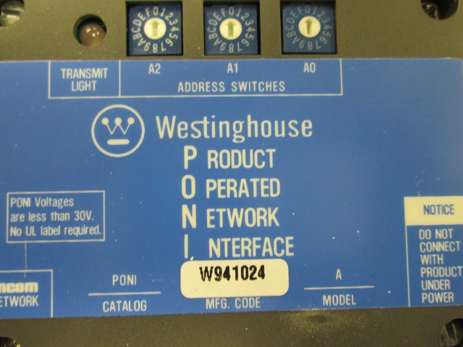 Westinghouse IQ Data Plus II Interface Module 2D78522G01 with PONI W941024