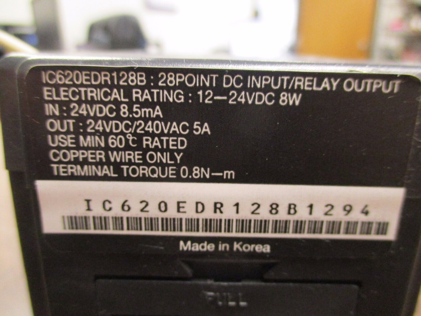 GE Fanuc I/O Expansion Unit IC620EDR128B Input: 24VDC 8.5mA Used