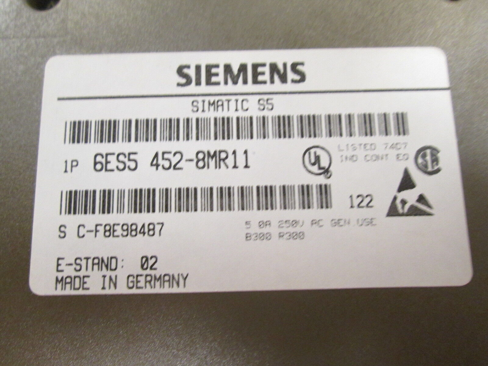 Siemens Simatic S5 Relay Output Module 6ES5 452-8MR11 4x30VDC/230VAC Used