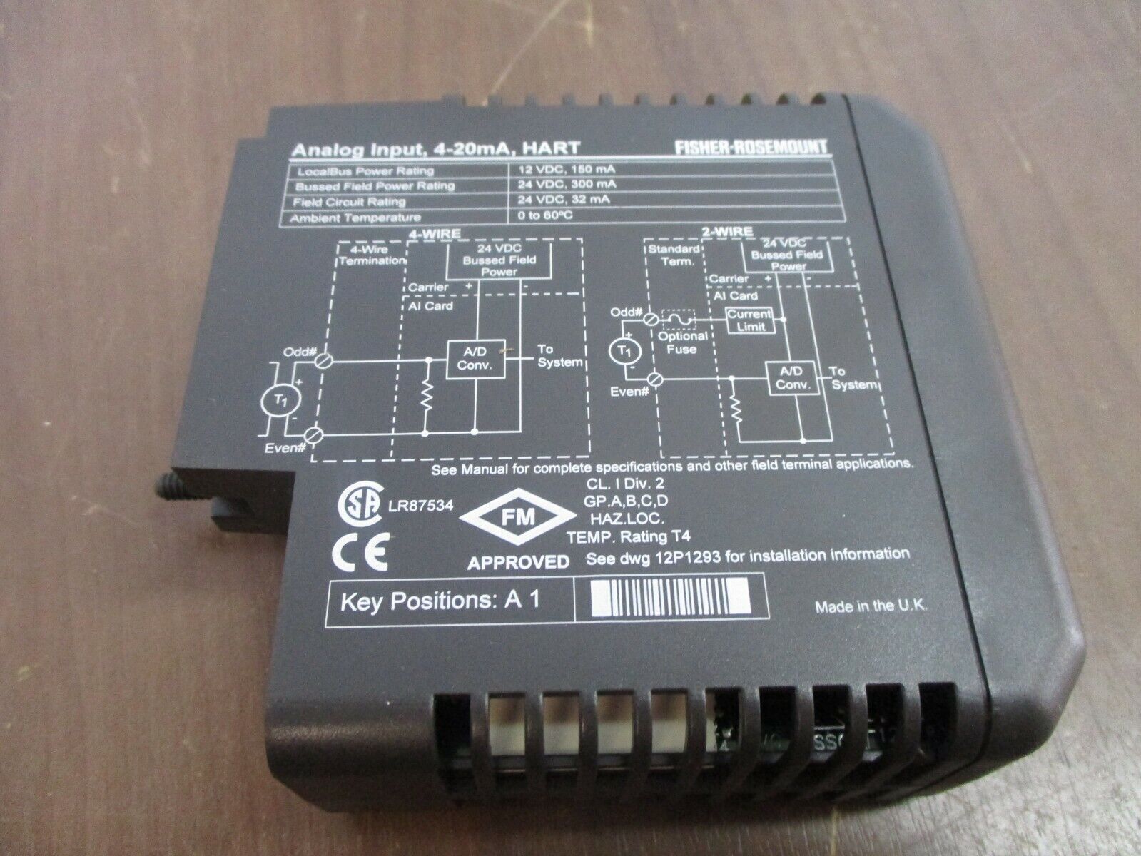 Fisher-Rosemount KJ3002X1-BA1 Analog Input HART Module 12P0680X072 4-20mA Used